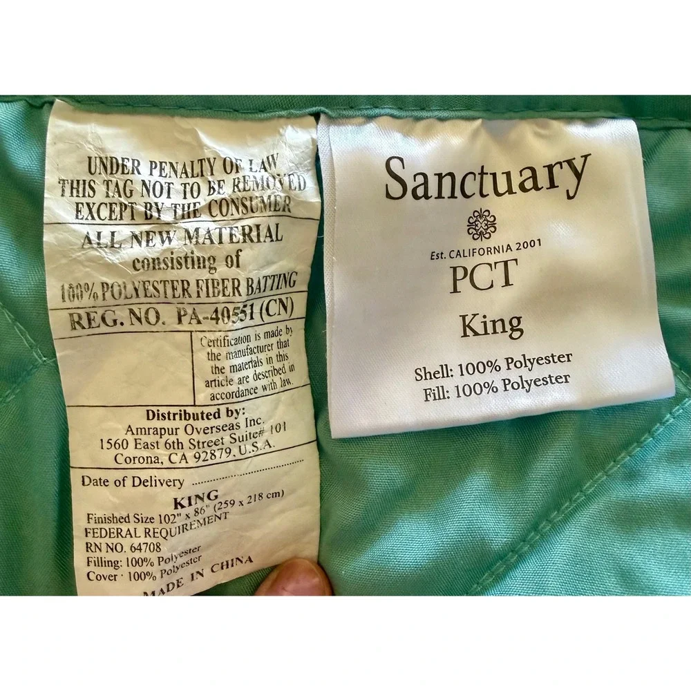 Sanctuary Quilt King Teal Brown White Boho Geometric Medallion Bedding 3 Piece